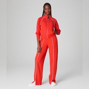 NWT Spanx Air Essentials Pique straight track pants, poppy, Medium Petite